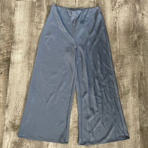 Muted blue satin pants